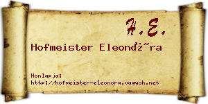 Hofmeister Eleonóra névjegykártya